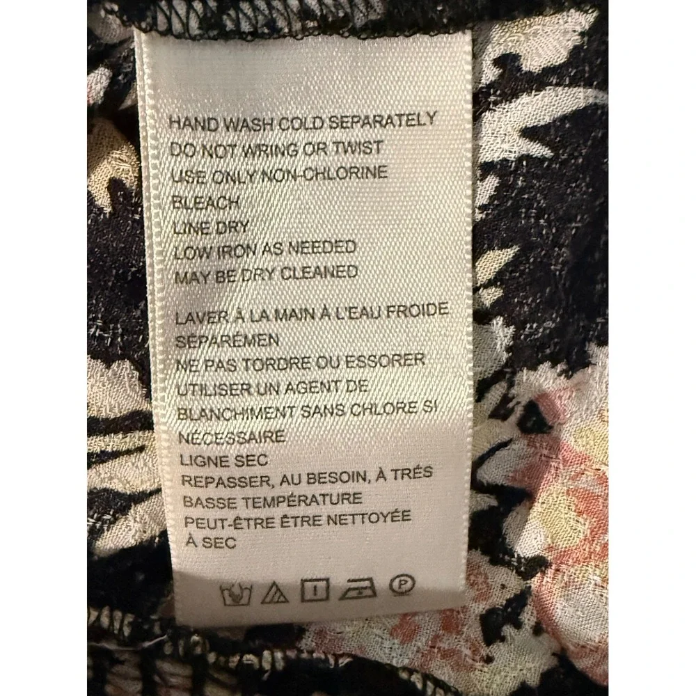 Free People Hilary Printed Top Black Combo Size Medium Crop Boho NWT $98